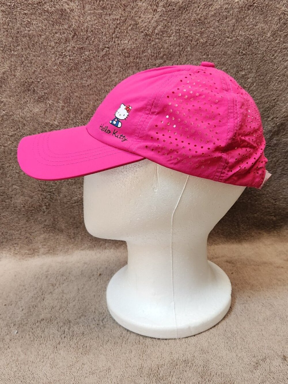 HELLO KITTY Women's Pink Mesh Baseball Cap with Ponytail Hole - NEW NWOT - Picture 2 of 6